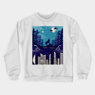 when living creatures of city and forest meet Crewneck Sweatshirt